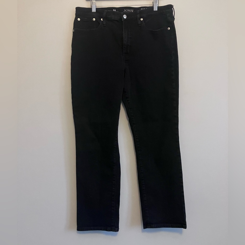 J CREW ‘96 Straight Black High Rise Jeans Size 31